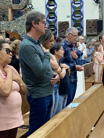 Dom Amilton celebra o 5º dia da Novena de Nossa Senhora Aparecida em Laranjeiras do Sul